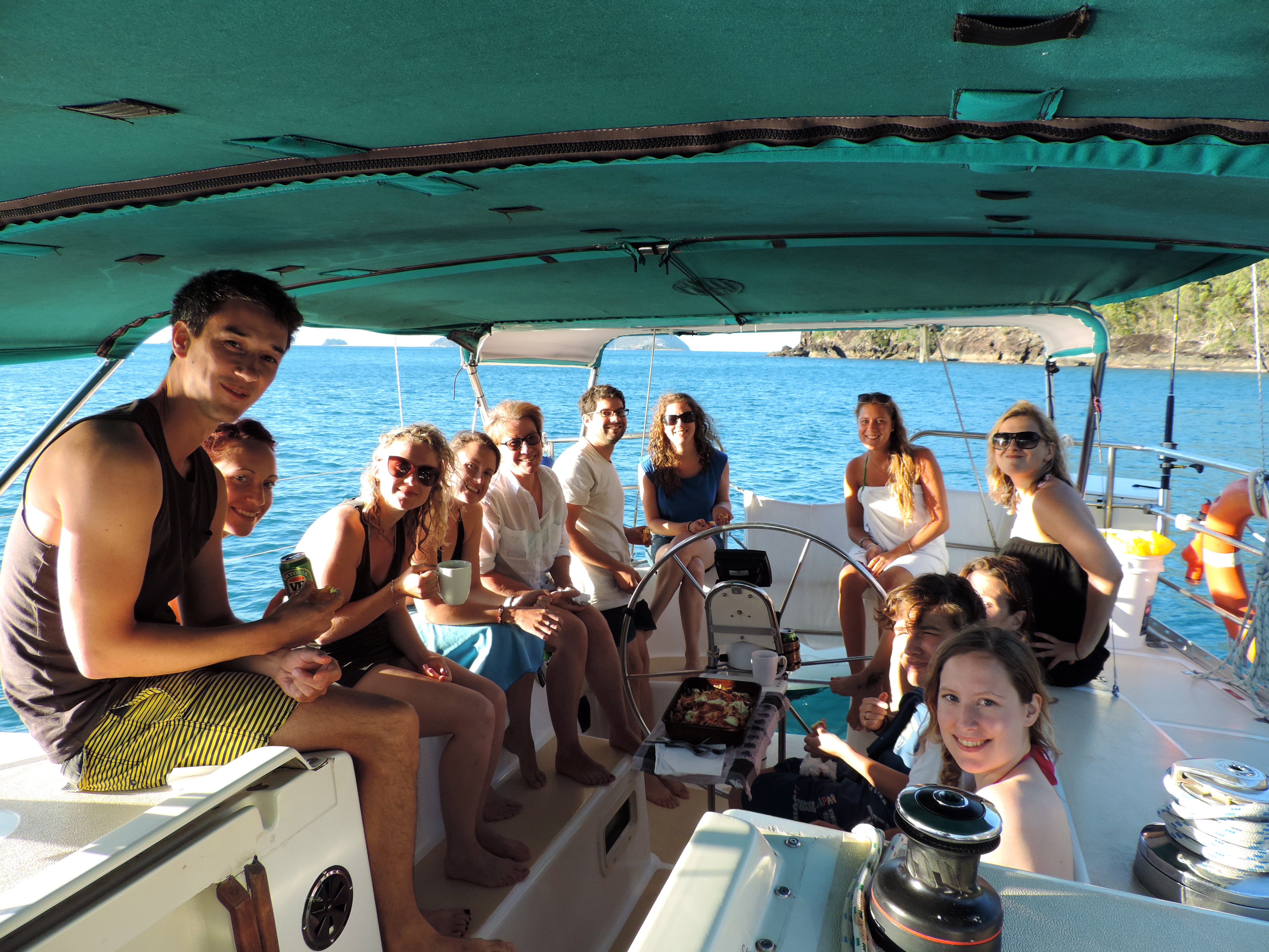 Prima - Group on Back Deck - Explore Whitsundays.JPG