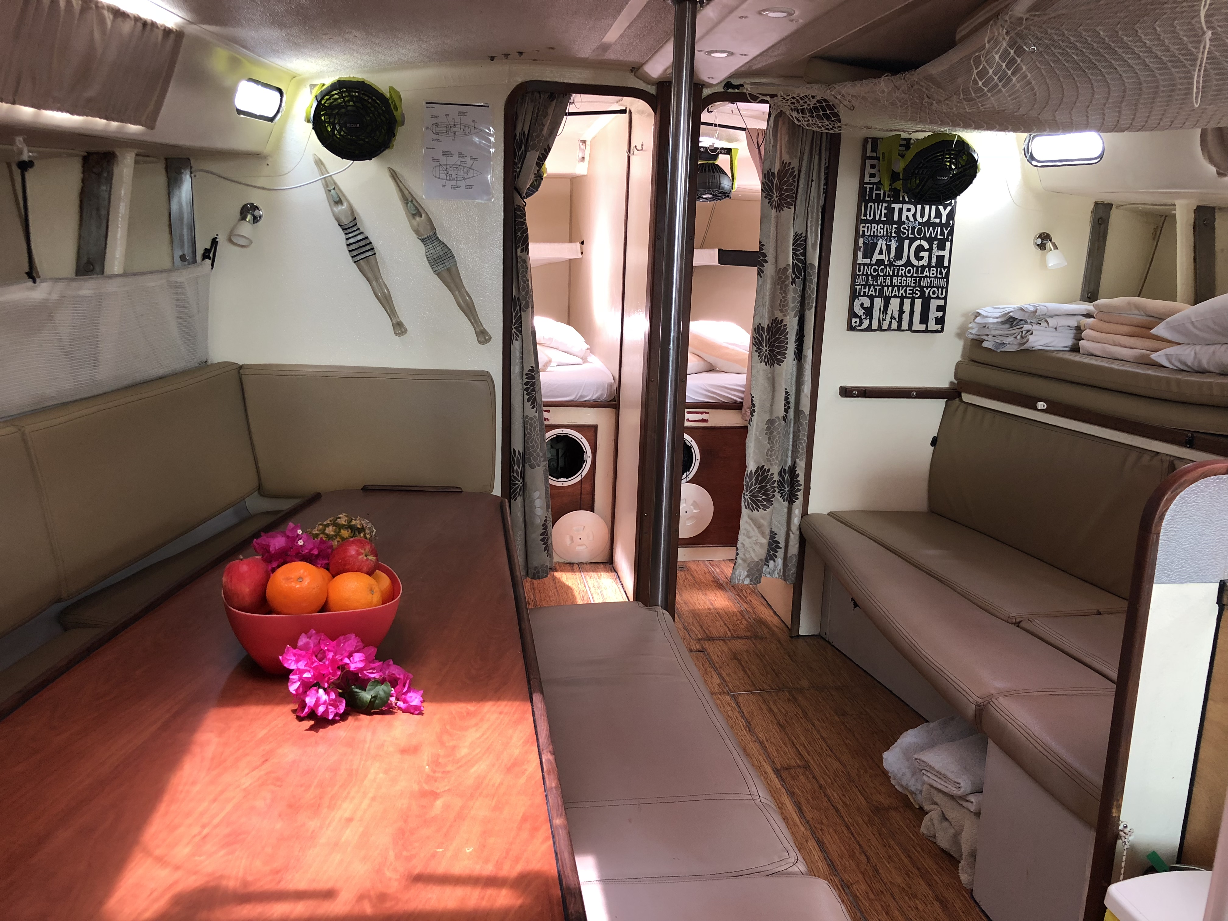 Prima - Interior Saloon and Bunks - Explore Whitsundays.JPG